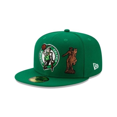 Boston Celtics Gorra | New Era NBA Team Describe 59fifty Fitted Cap Mexico - Verdes